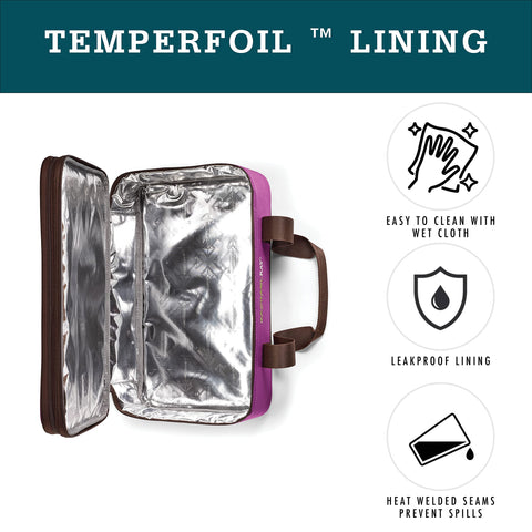 Rachael Ray interior view showing Temperfoil lining and insulation for temperature retention