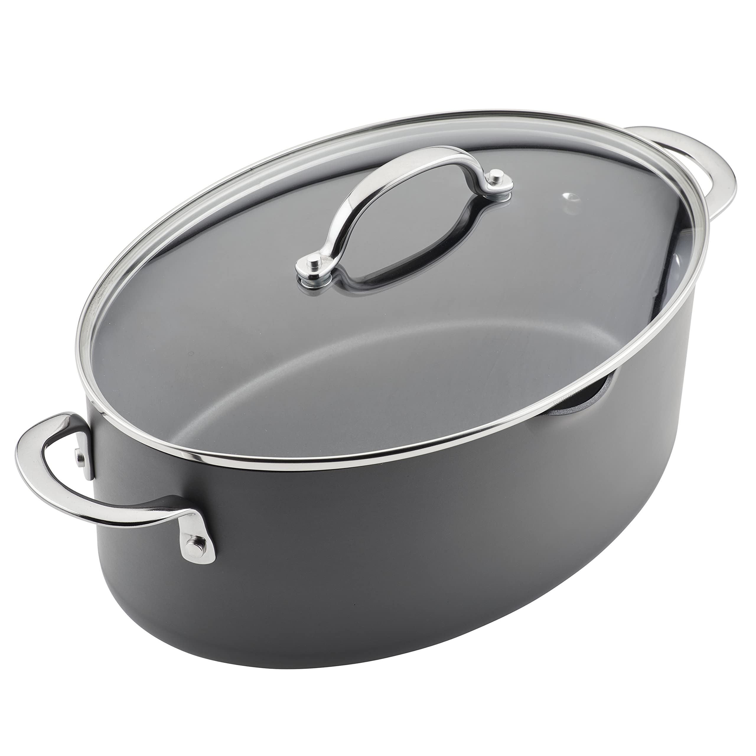 Rachael Ray lifestyle scene of family serving pasta from the oval stockpot