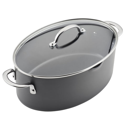 Rachael Ray lifestyle scene of family serving pasta from the oval stockpot