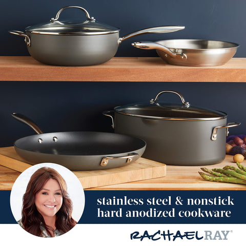 Rachael Ray oven-ready oval pot being placed in oven for finishing braise