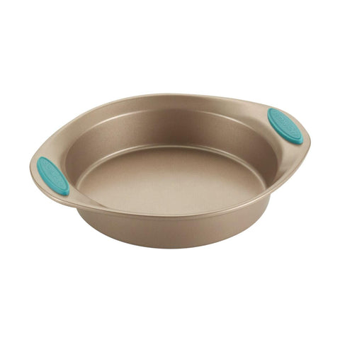 Rachael Ray pan size comparison next to common kitchen items for scale reference