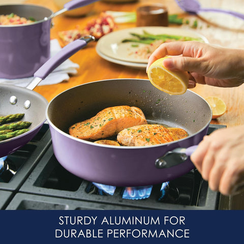 Rachael Ray silicone-grip handle detail offering comfortable secure hold