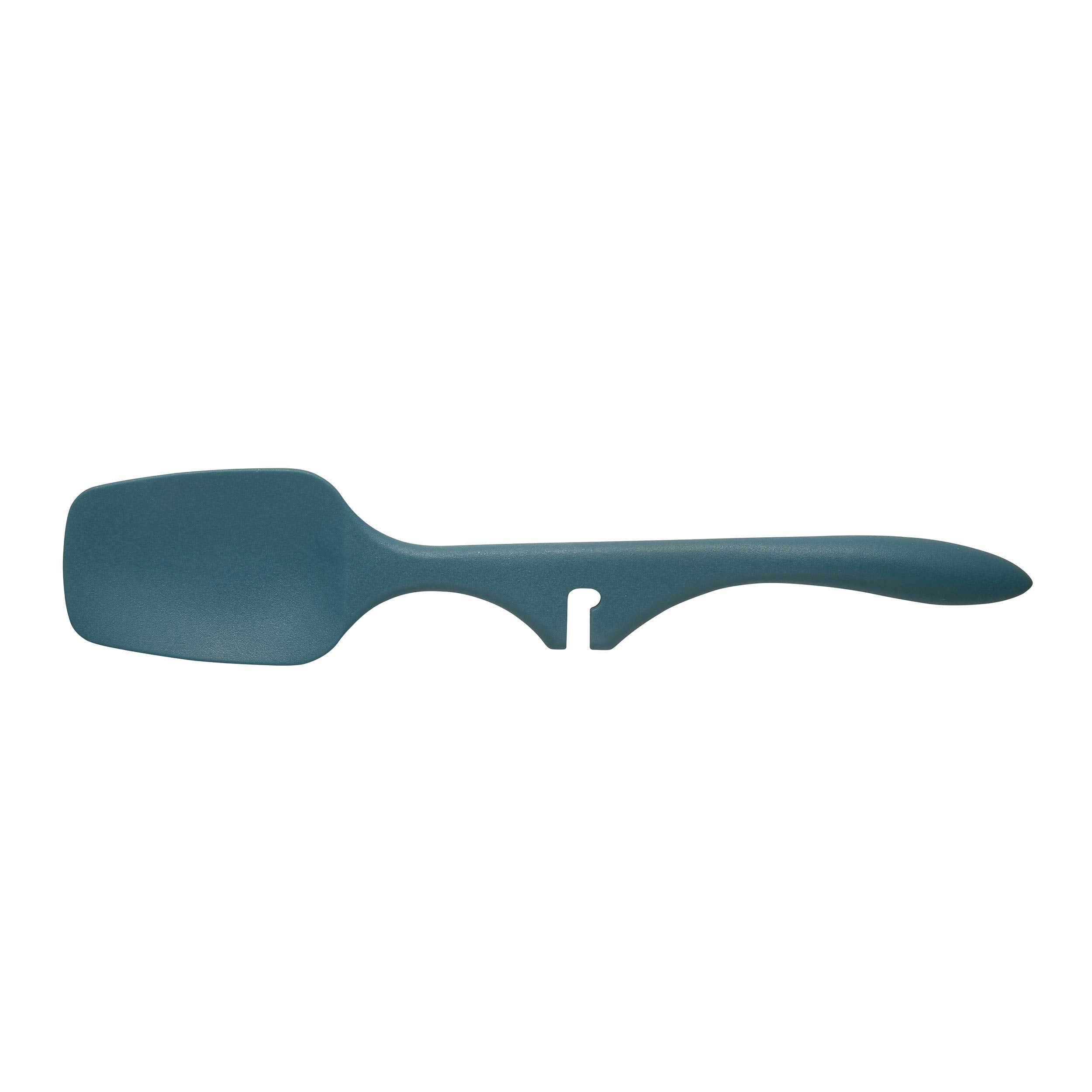 Rachael Ray slotted spoon lifting vegetables from pot demonstrating draining benefit and heat resistance