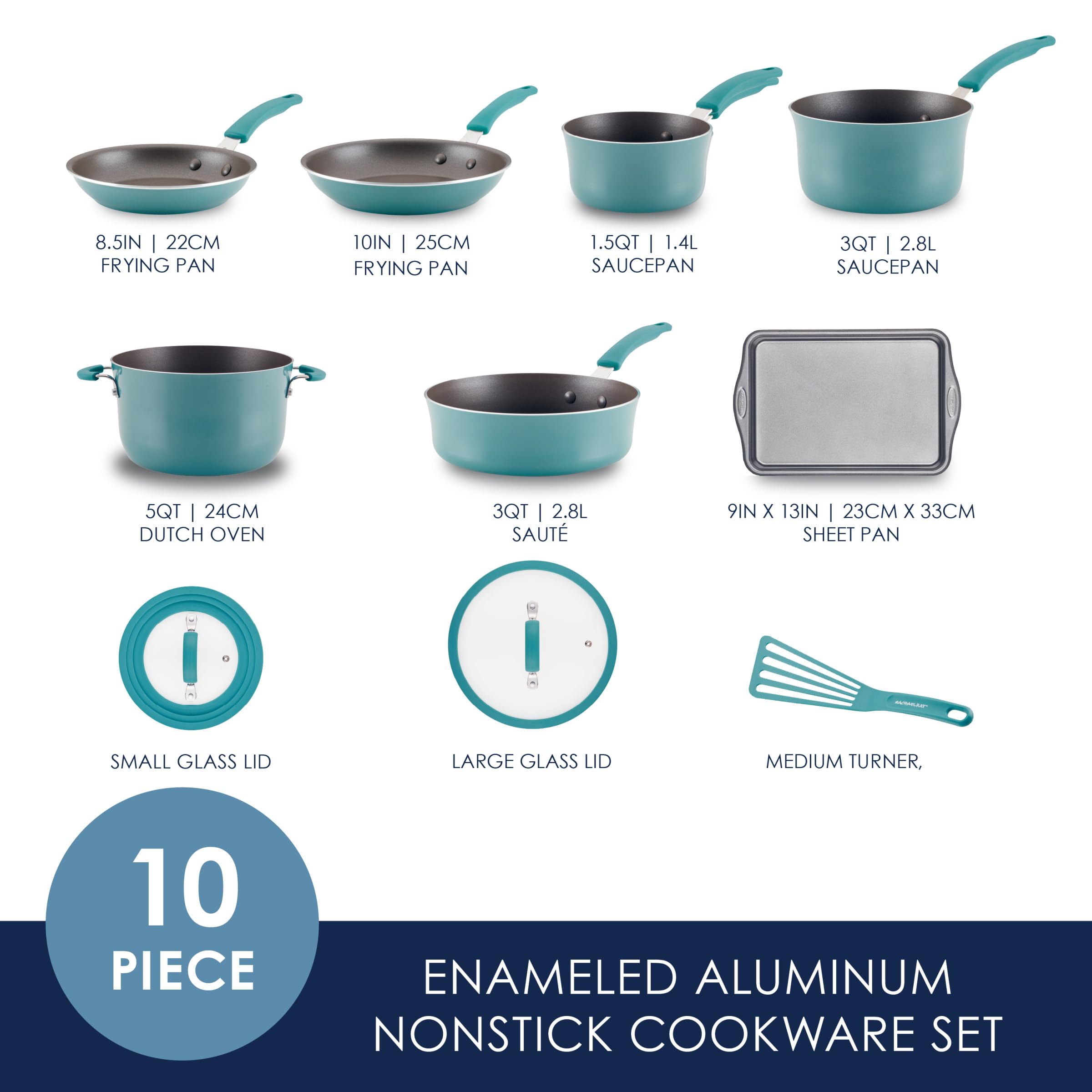 Rachael Ray underside showing thick aluminum base for even stovetop heating