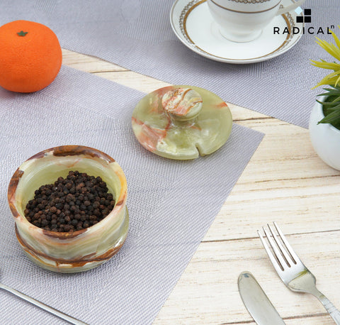 Radicaln salt cellar on kitchen countertop illustrating convenient everyday use