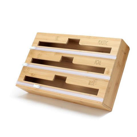 Rae Dunn front view showing bamboo organizer and neat compartments for quick access