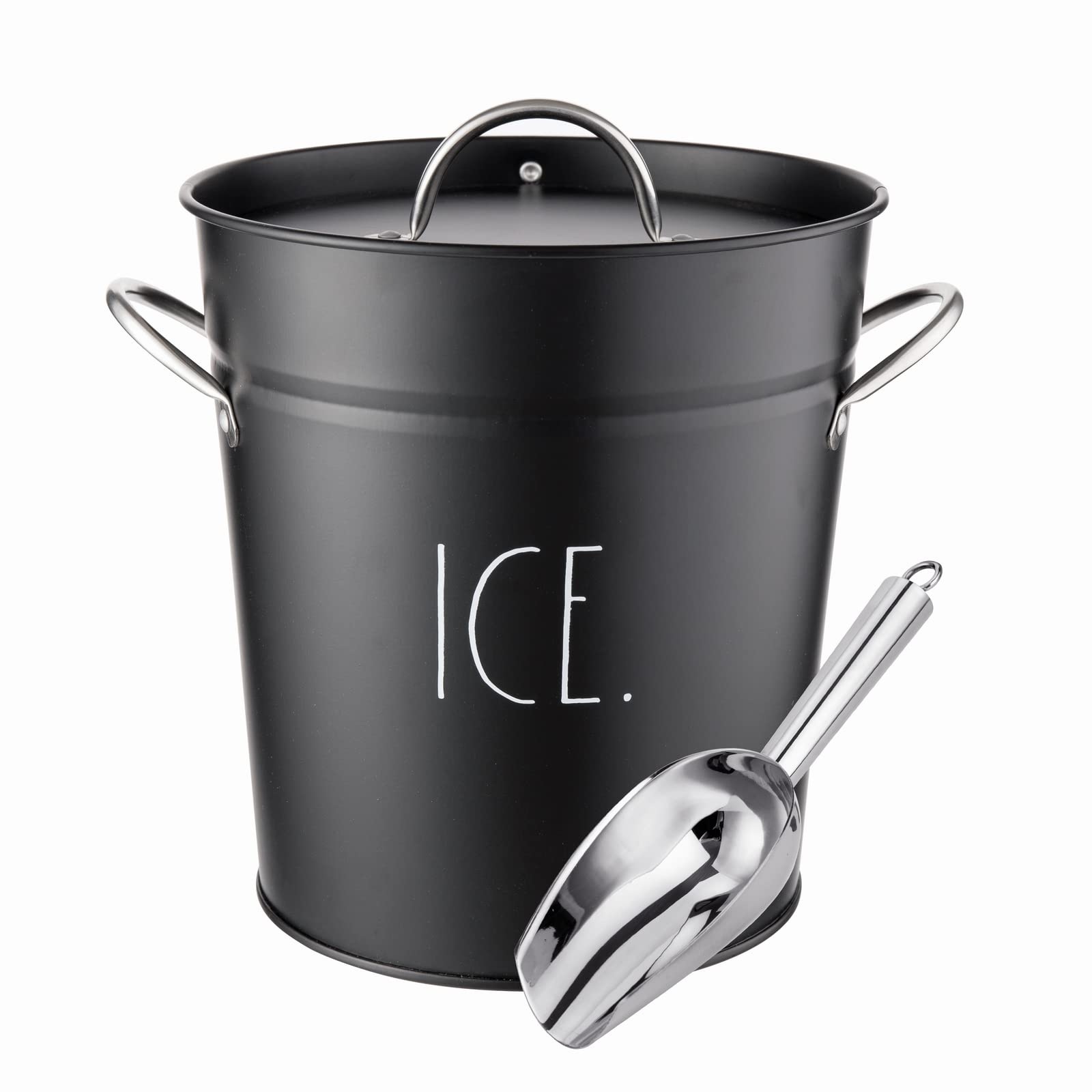 Rae Dunn front view of ice bucket showing clean design and easy serving