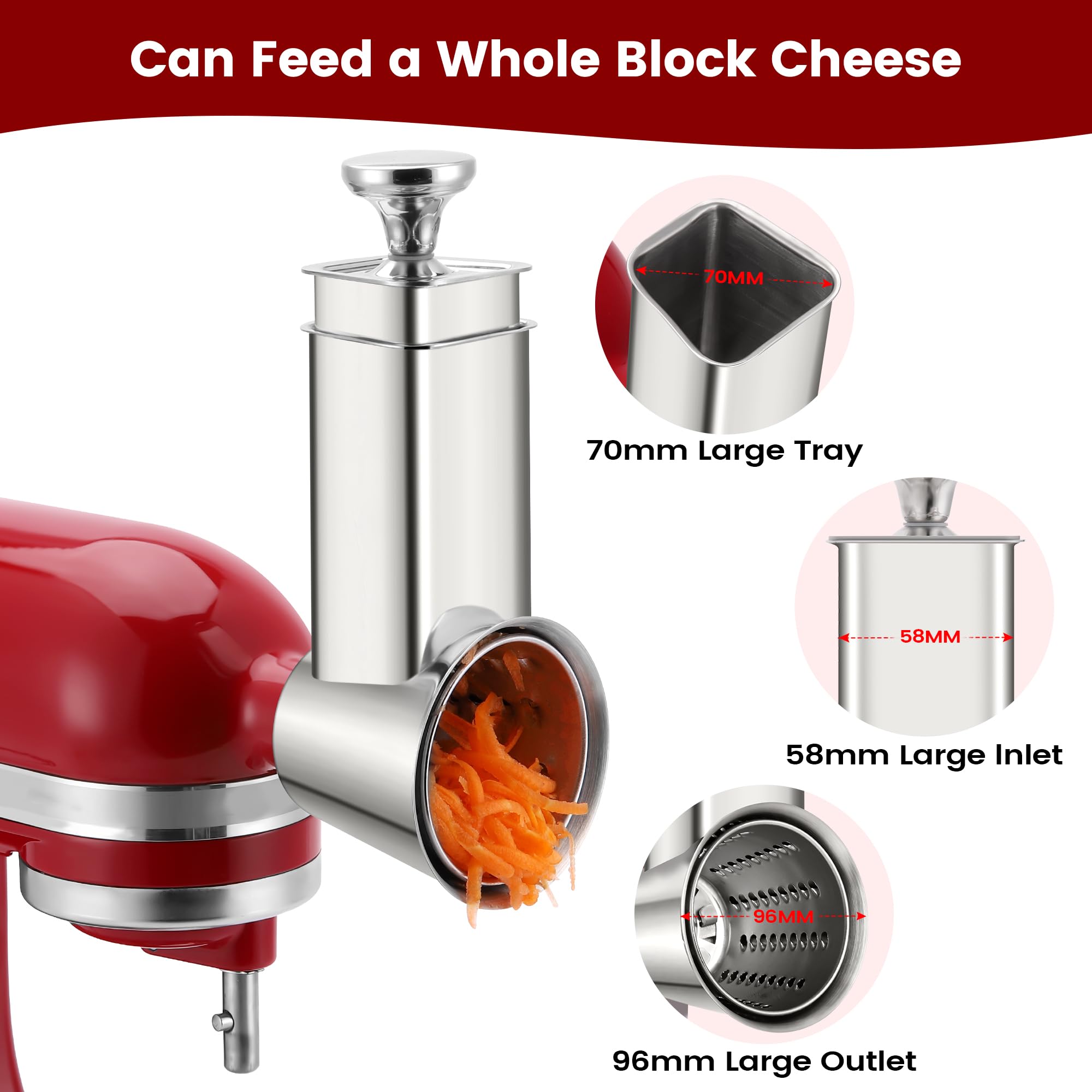 RAFBAR grating cheese into fine shreds for faster topping and melting