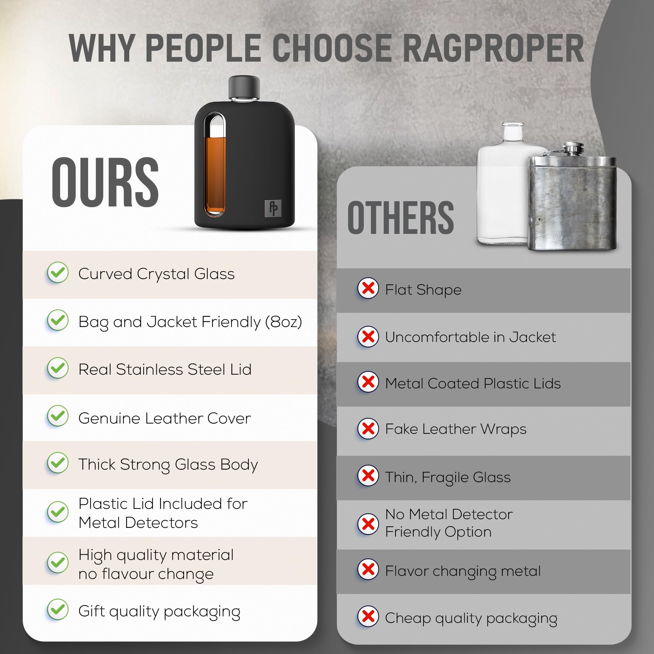 Ragproper flask in an outdoor setting demonstrating adventure-ready protection