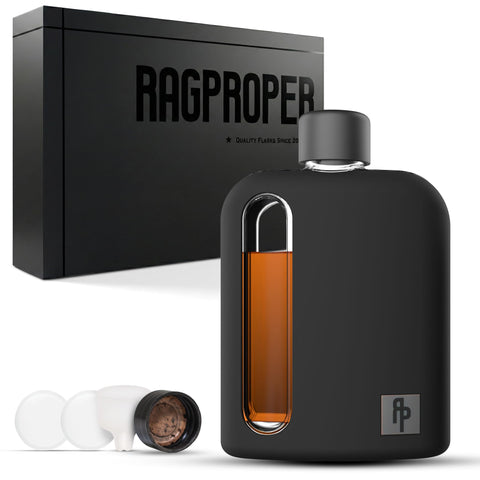Ragproper front view showing elegant flask design and gift-ready look