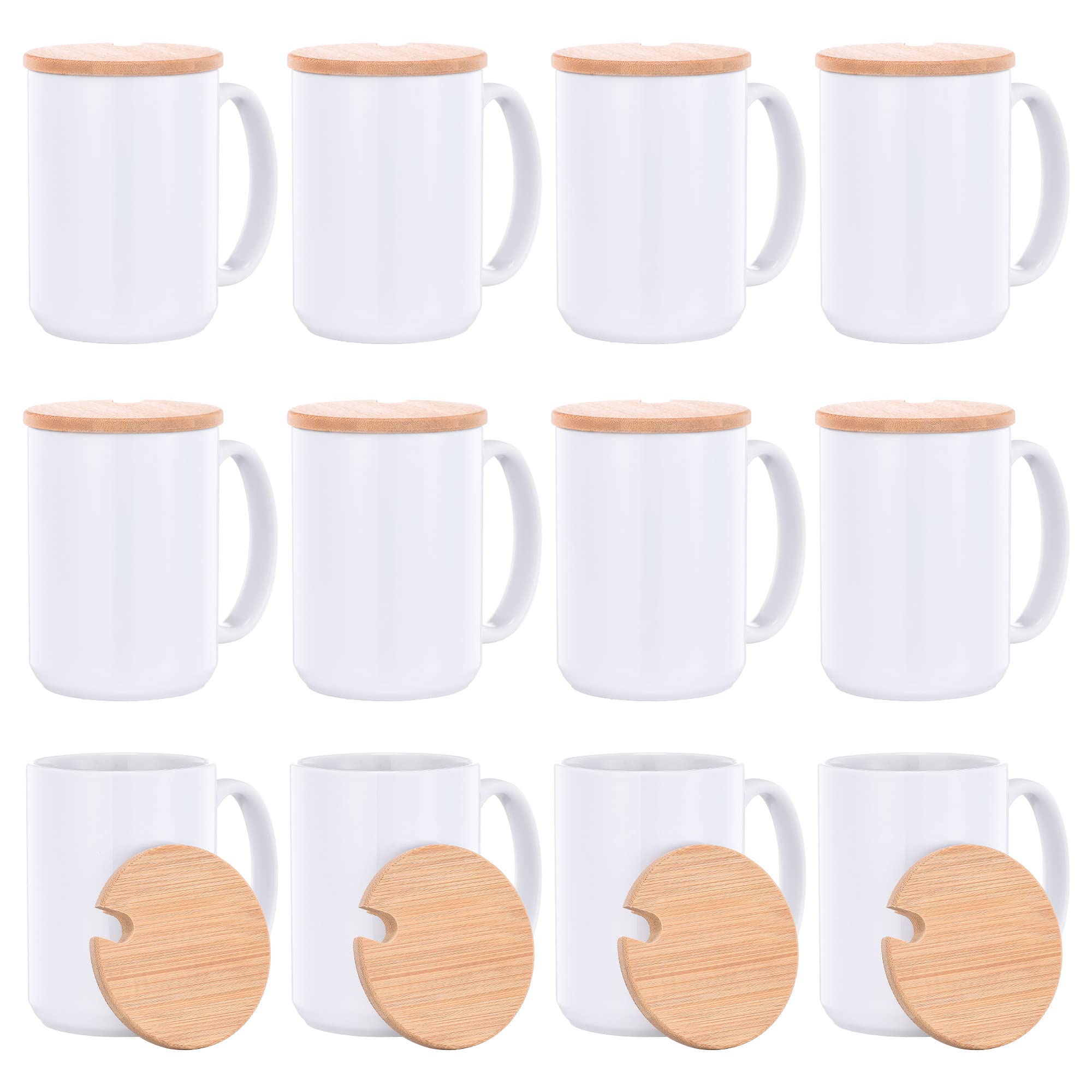 RAINBOWTIE front view of 15oz mug showing clean white blank surface for customization