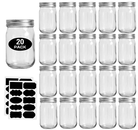 Rainforce 20-pack front view showing uniform jars and lids for organized storage