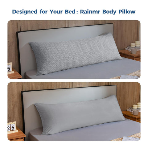 Rainmr pillow in bedroom lifestyle creating a cooler, comfortable sleeping setup