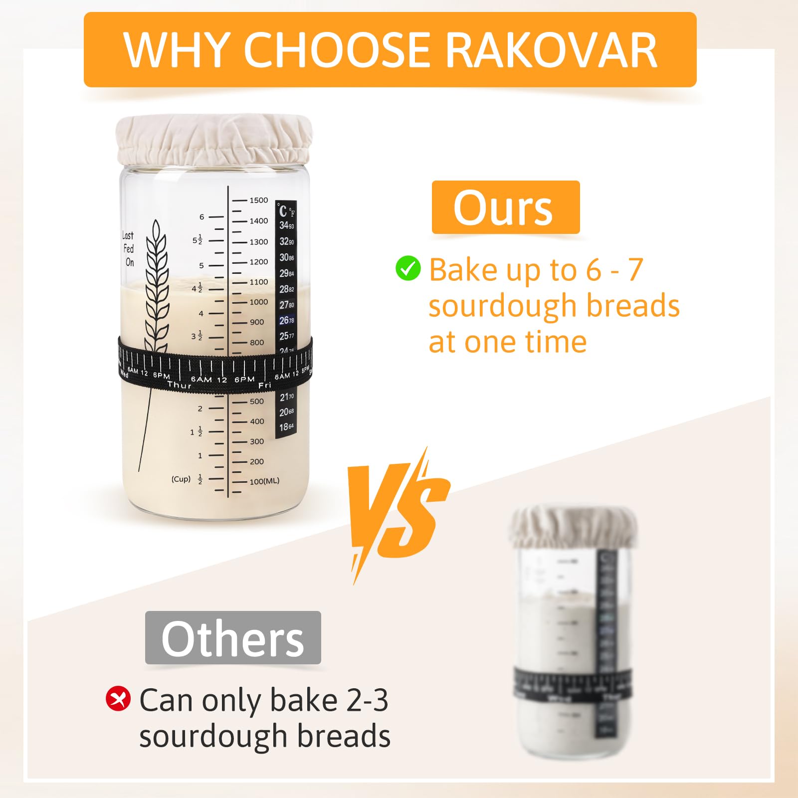 Rakovar open wide mouth jar demonstrating easy feeding and cleaning