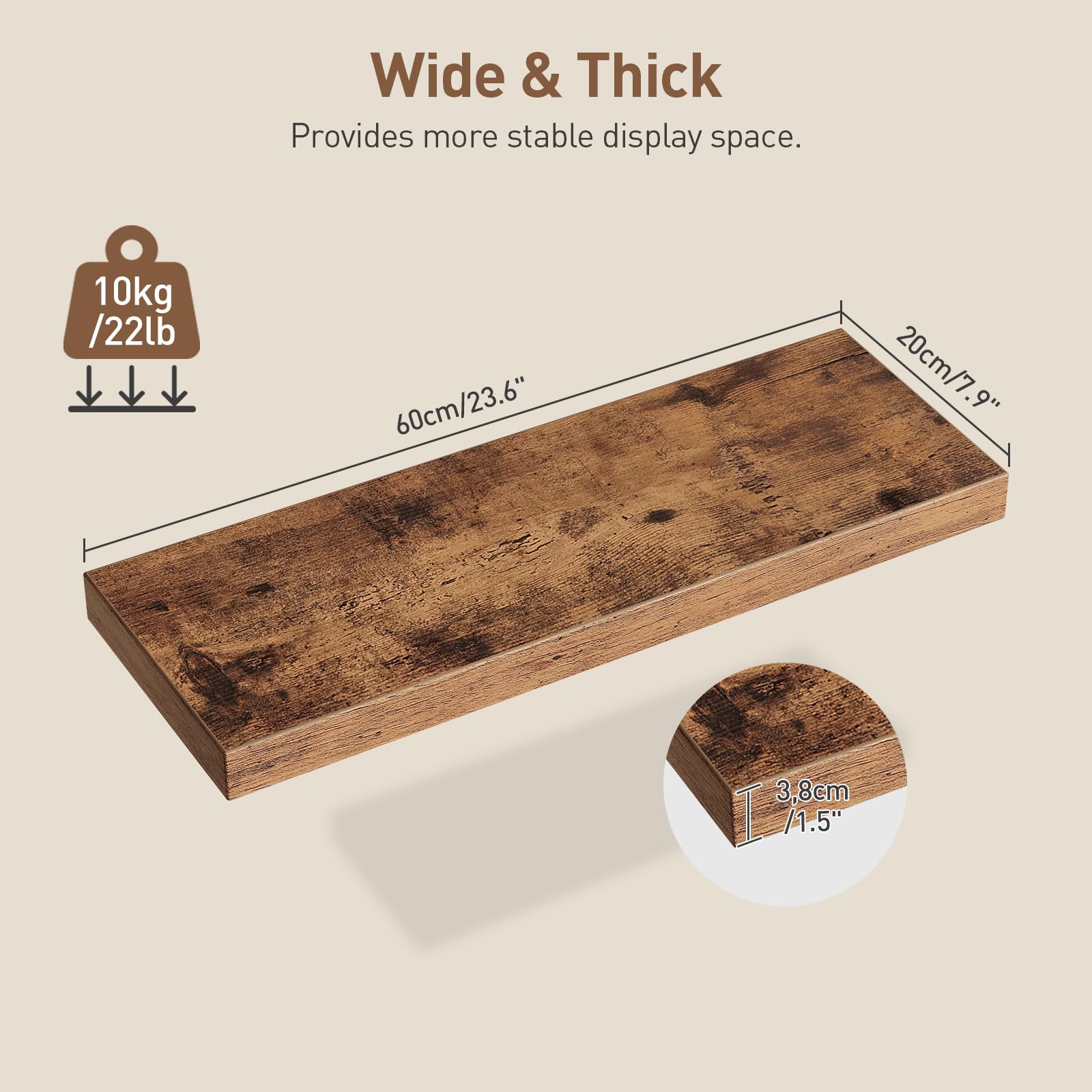 RALGEND side profile highlighting 1.5-inch thickness and sturdy support benefit