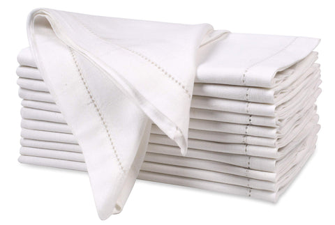 Ramanta Home front view of 12-pack white napkins showing clean packaging and elegance