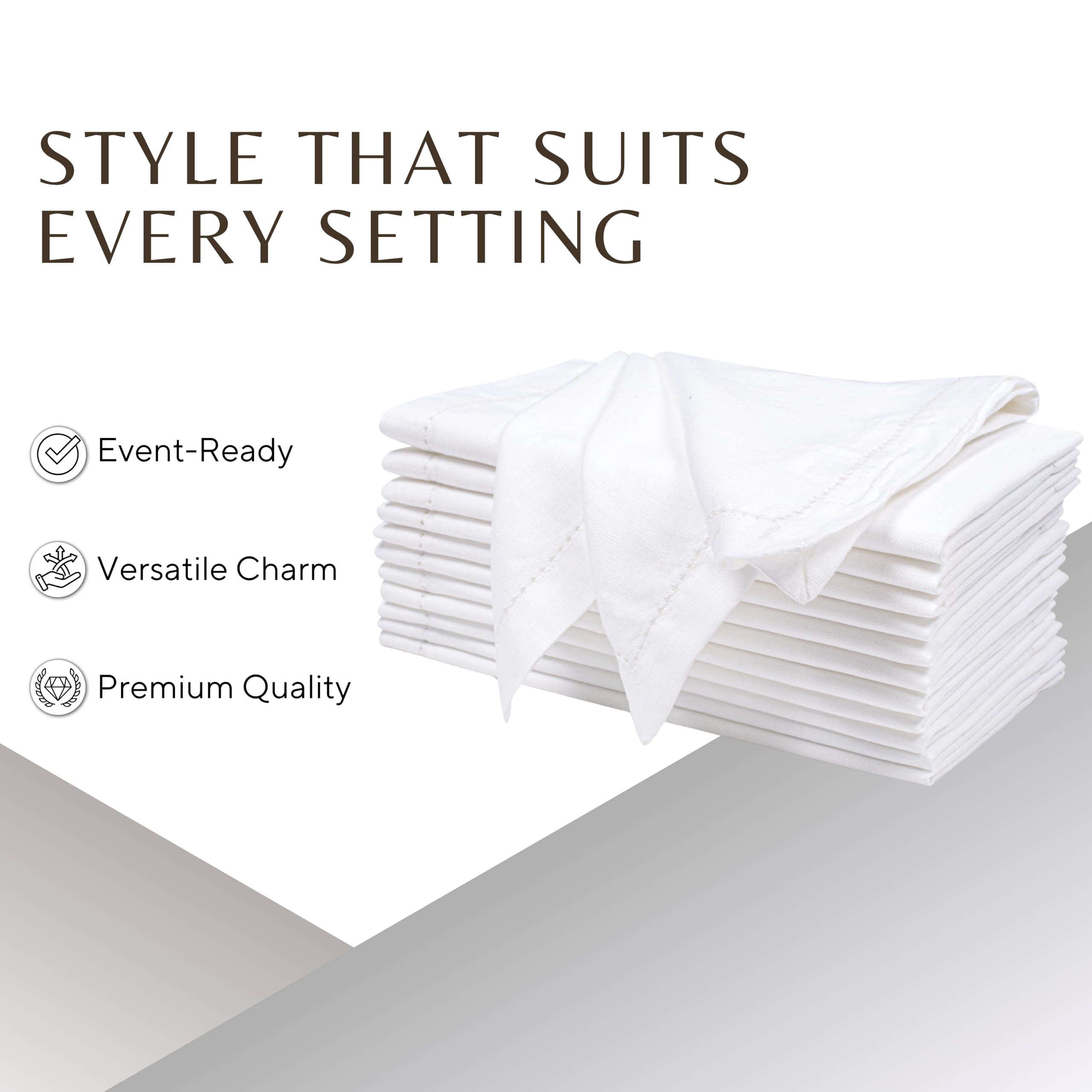 Ramanta Home napkin on a dinner plate illustrating upscale table setting benefit