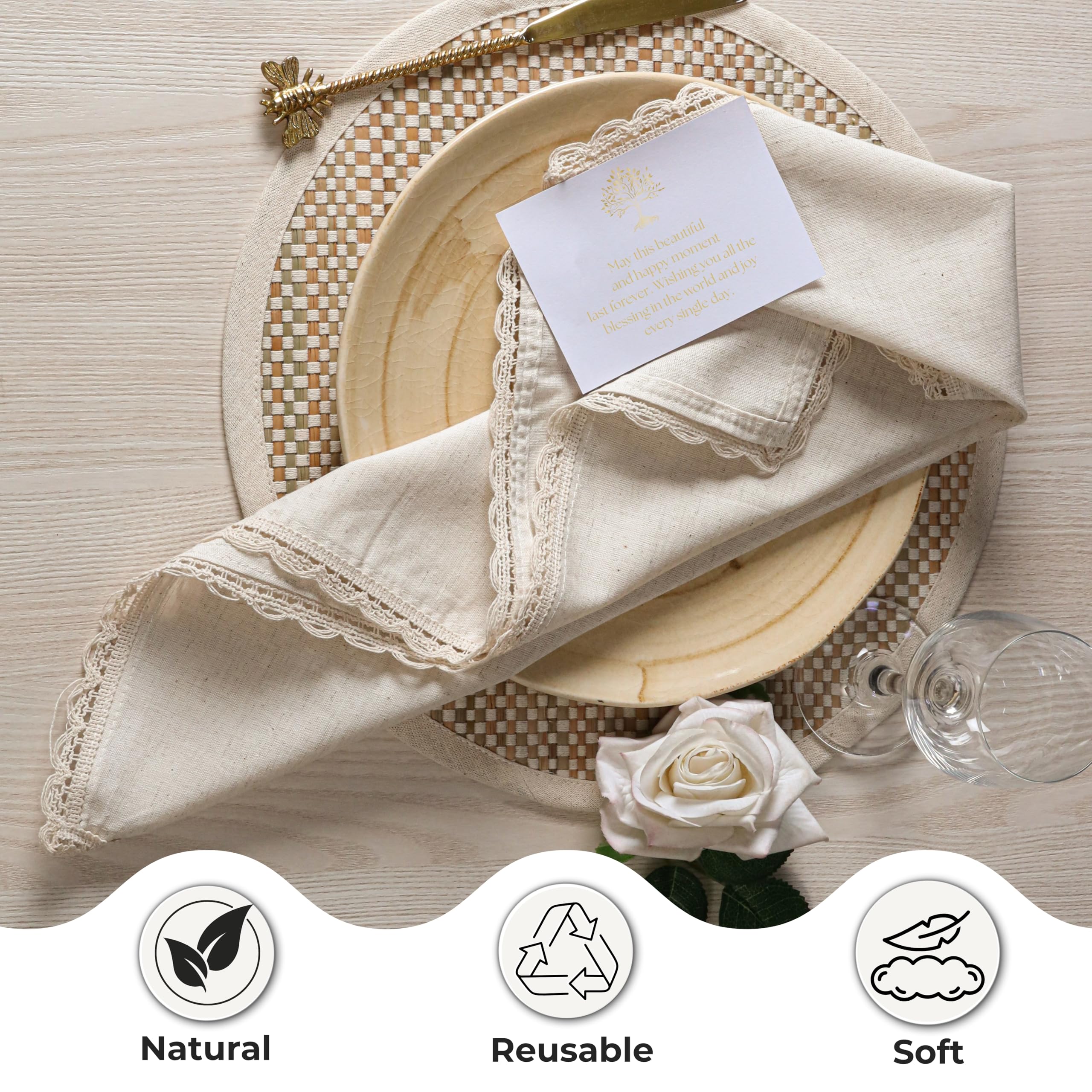 Ramanta Home napkin in a plated table setting enhancing dining presentation