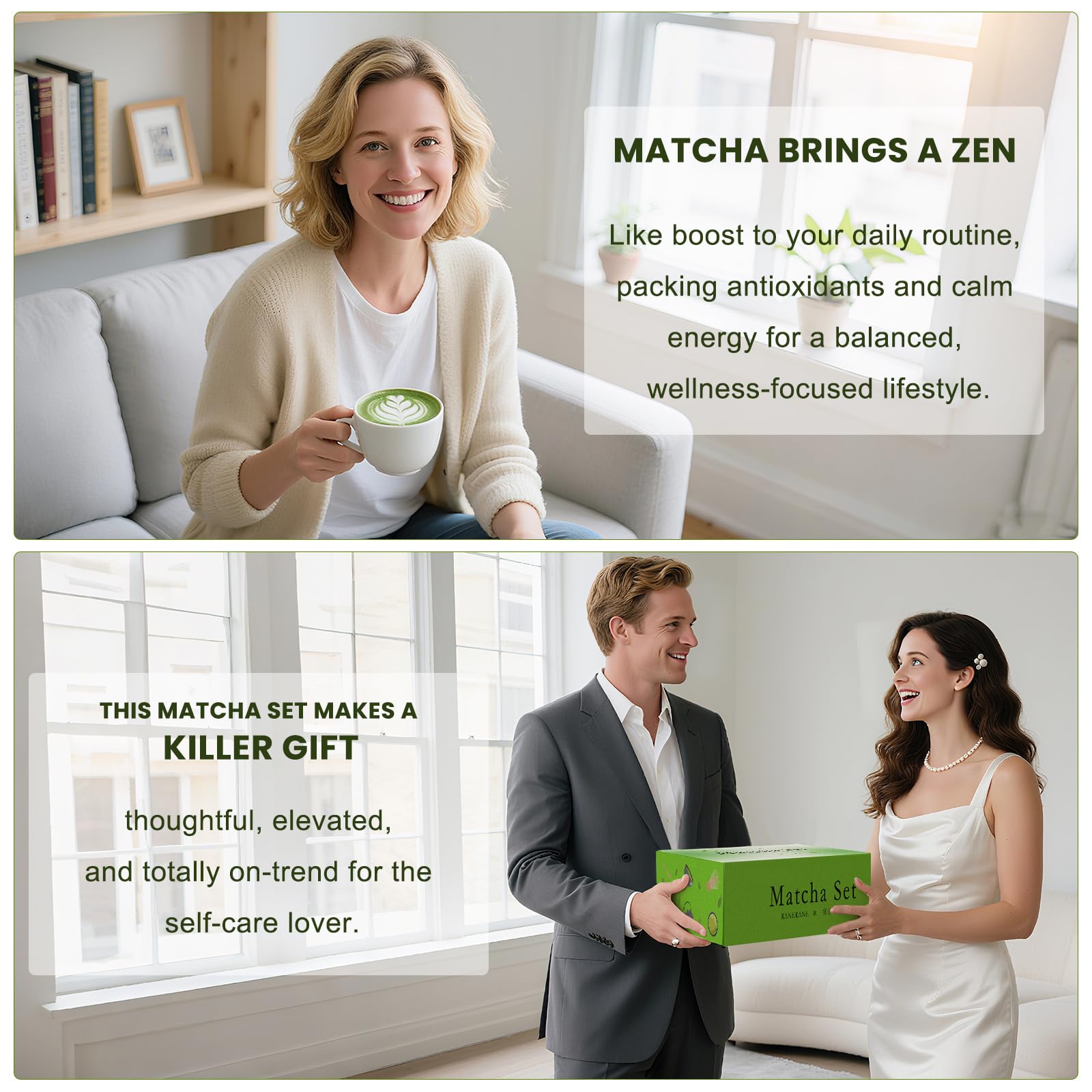 RANERANE matcha set in kitchen lifestyle scene demonstrating ritual-ready presentation