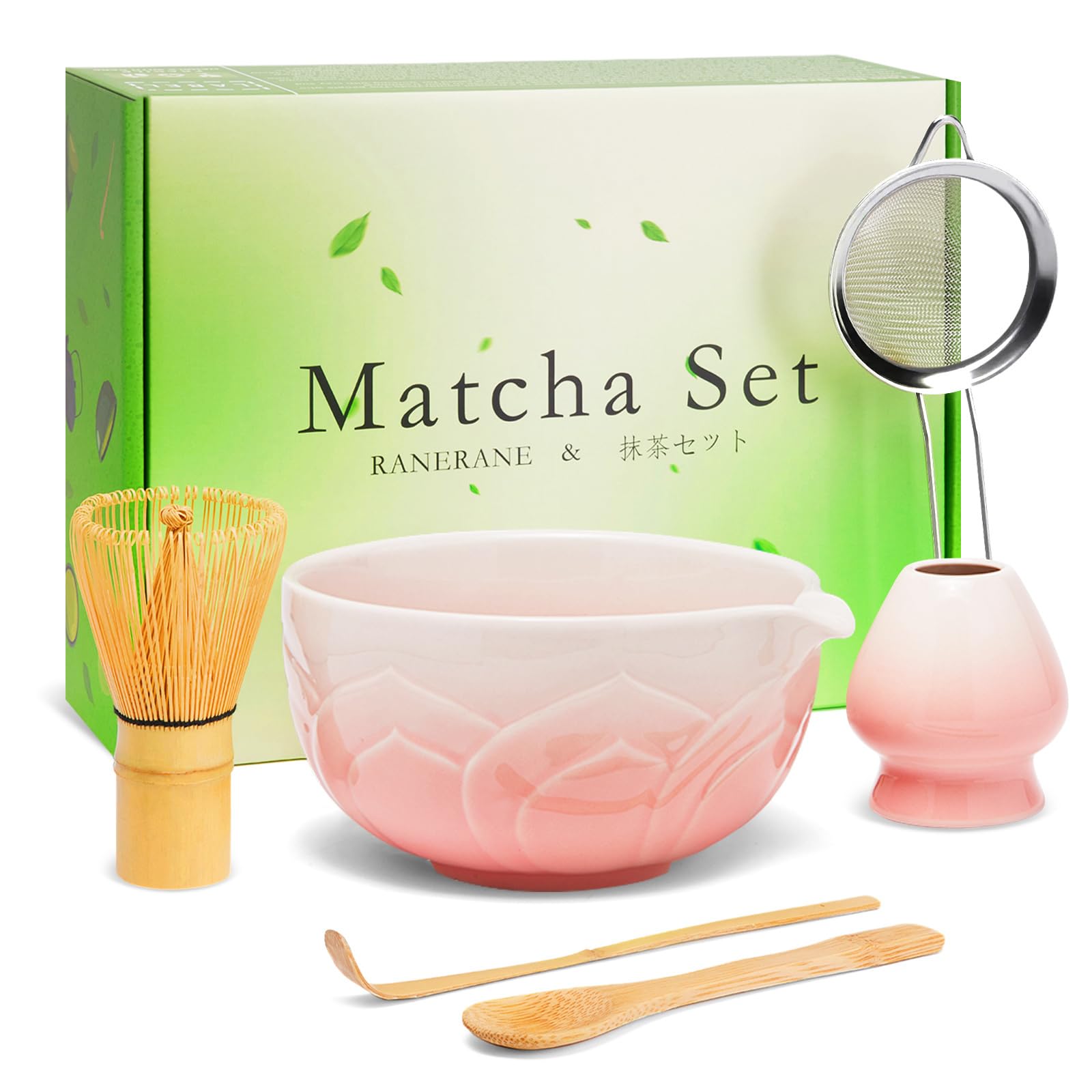 RANERANE lotus gradient pink chawan front view showing elegant rim and color, enhances presentation