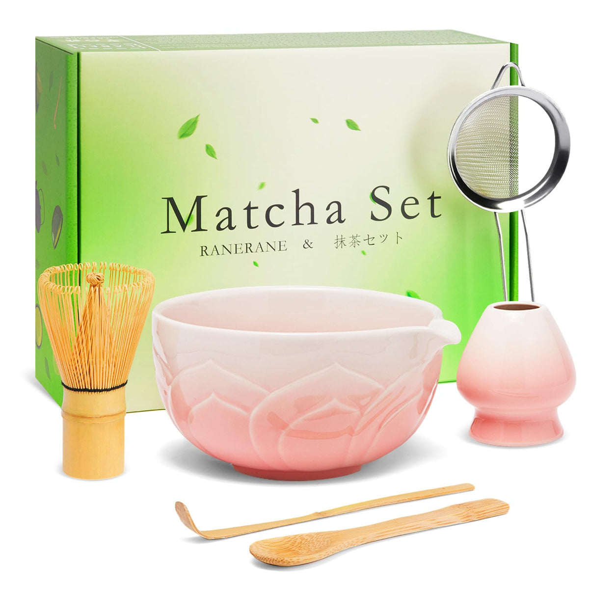 RANERANE lotus gradient pink chawan front view showing elegant rim and color, enhances presentation