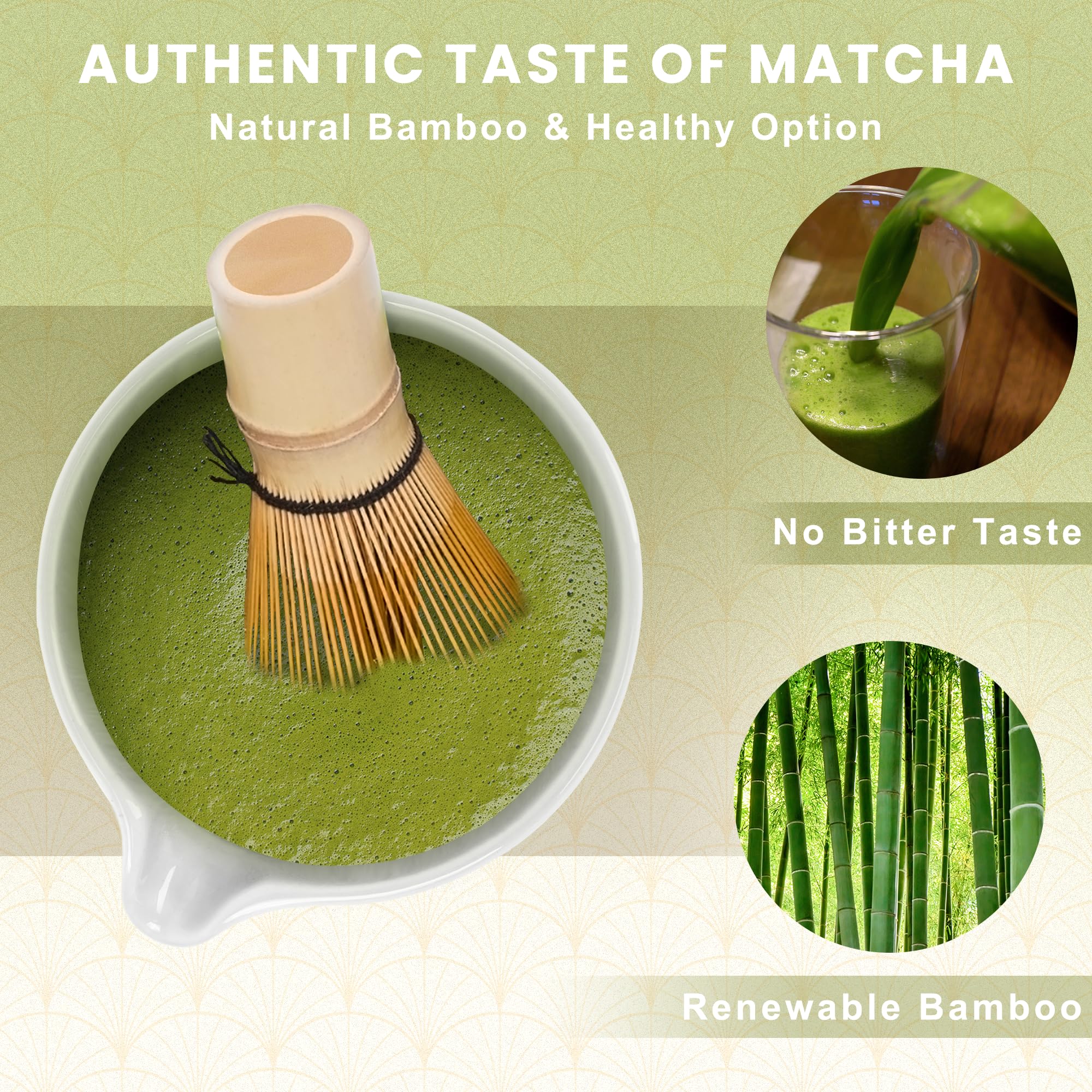 RANERANE bamboo whisk close-up displays fine tines for smooth froth and authentic flavor