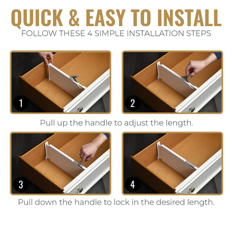 RAPTUROUS divider expanded inside deep dresser drawer showing taller 6-inch organization benefit
