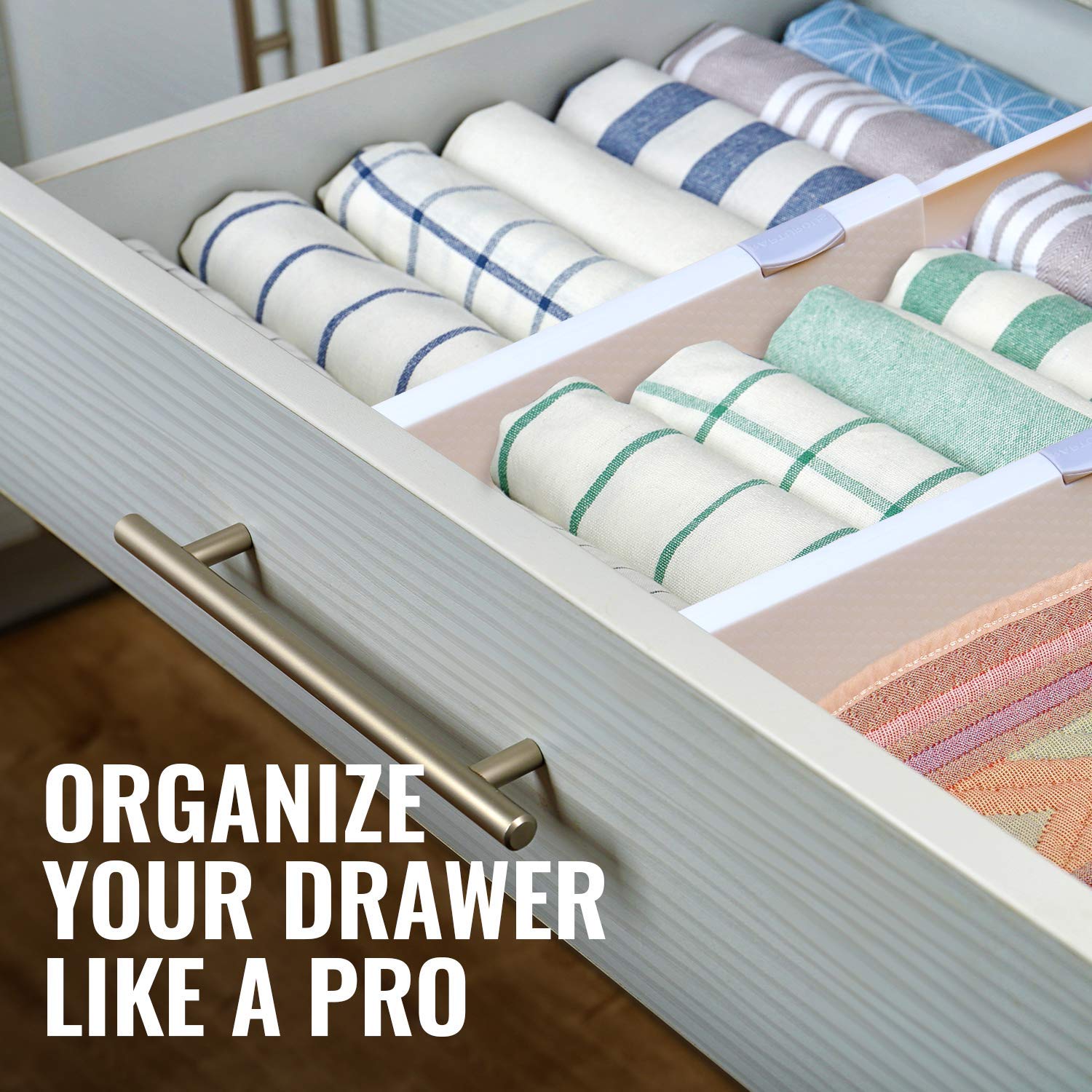 RAPTUROUS divider inside dresser showing 5-inch height organizing clothing