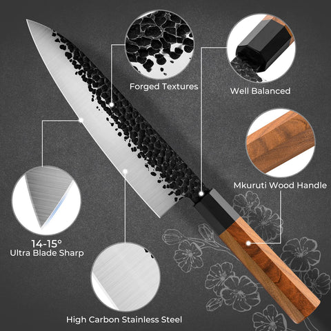 RASSE close-up of hammered tsuchime finish reducing food sticking benefit