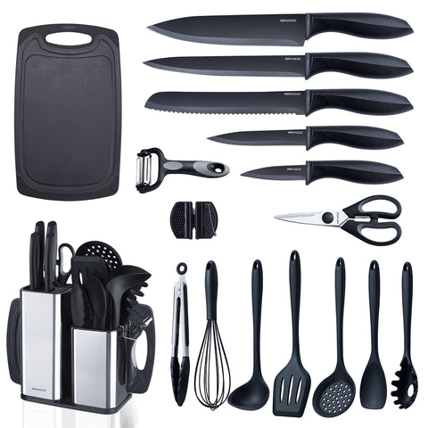 RAXCO front view of full black 18-piece set showing organized storage benefit