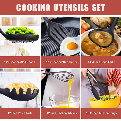 RAXCO silicone turner and ladle protecting nonstick pans while stirring benefit