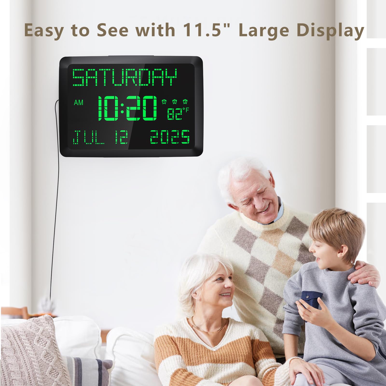 Raynic close-up of LED digits illustrating high contrast clarity for seniors