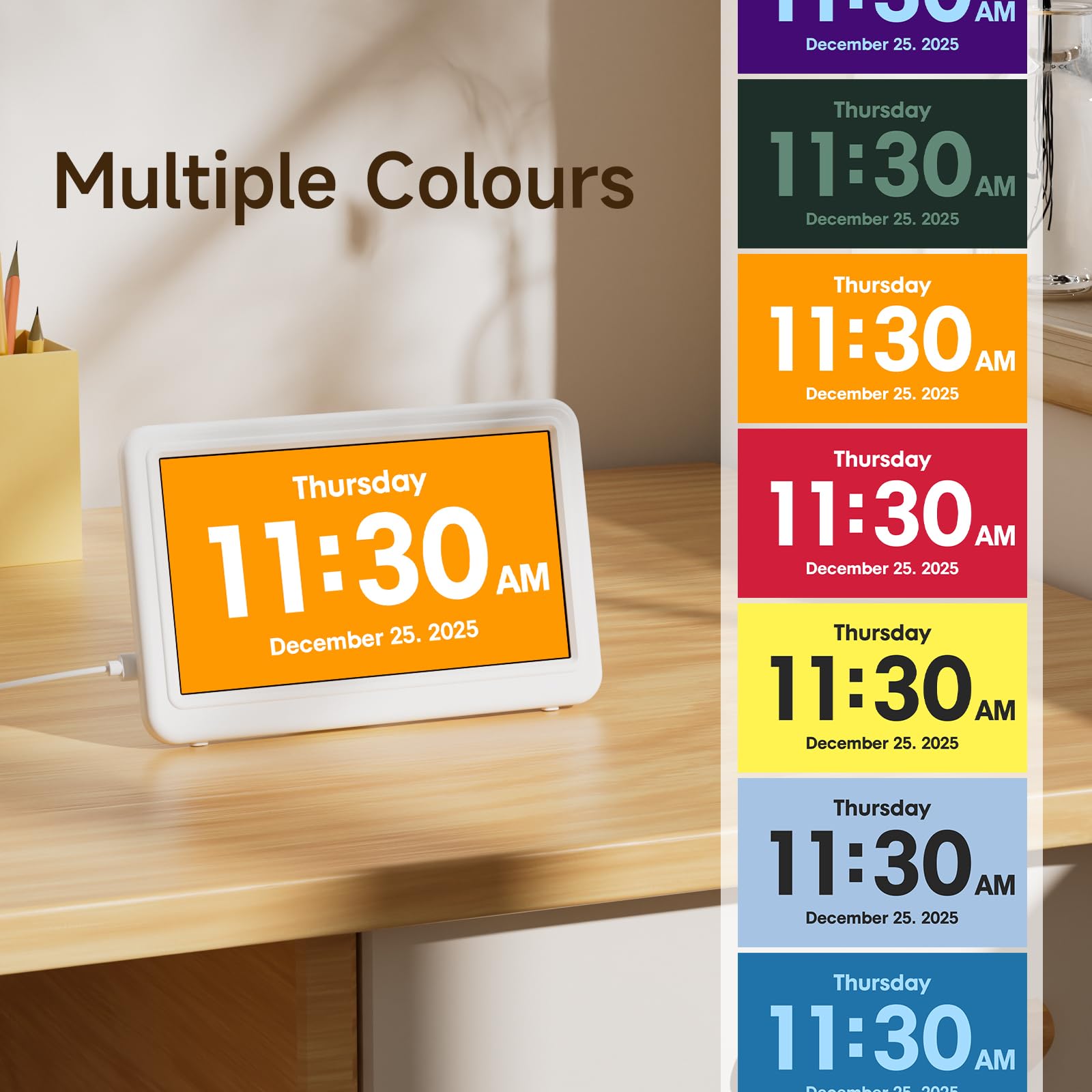 Raynic in bedroom with night mode dimmed display promoting comfortable sleep