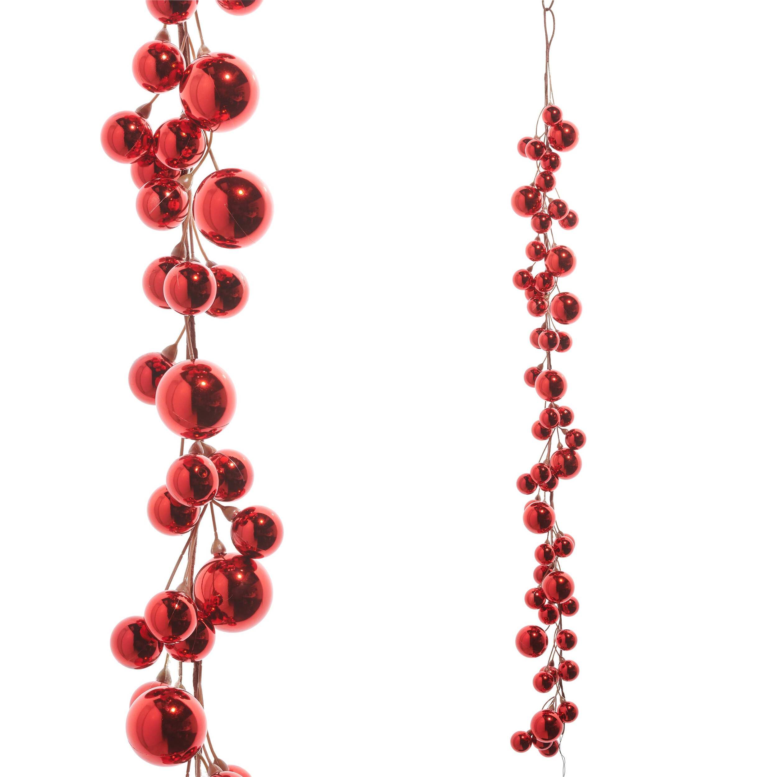 RAZ Imports front view showing full 4-foot red garland and bright finish