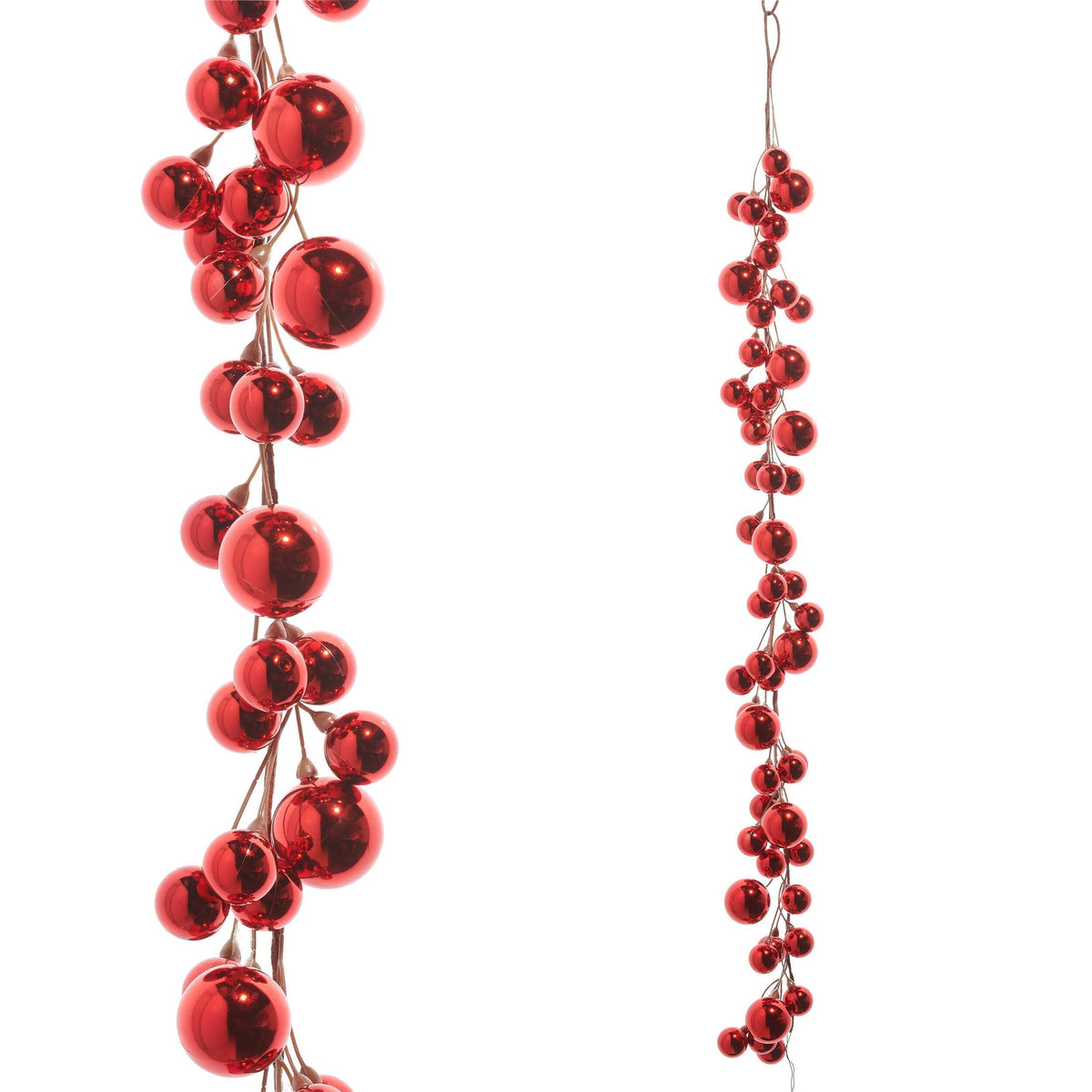 RAZ Imports front view showing full 4-foot red garland and bright finish