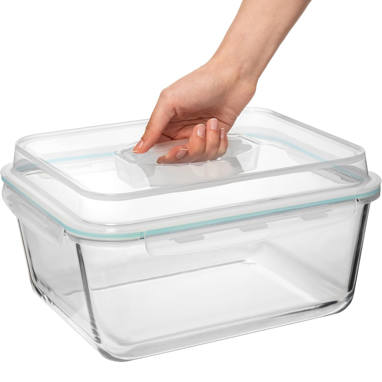 Razab glass container on dishwasher top rack for easy cleaning benefit