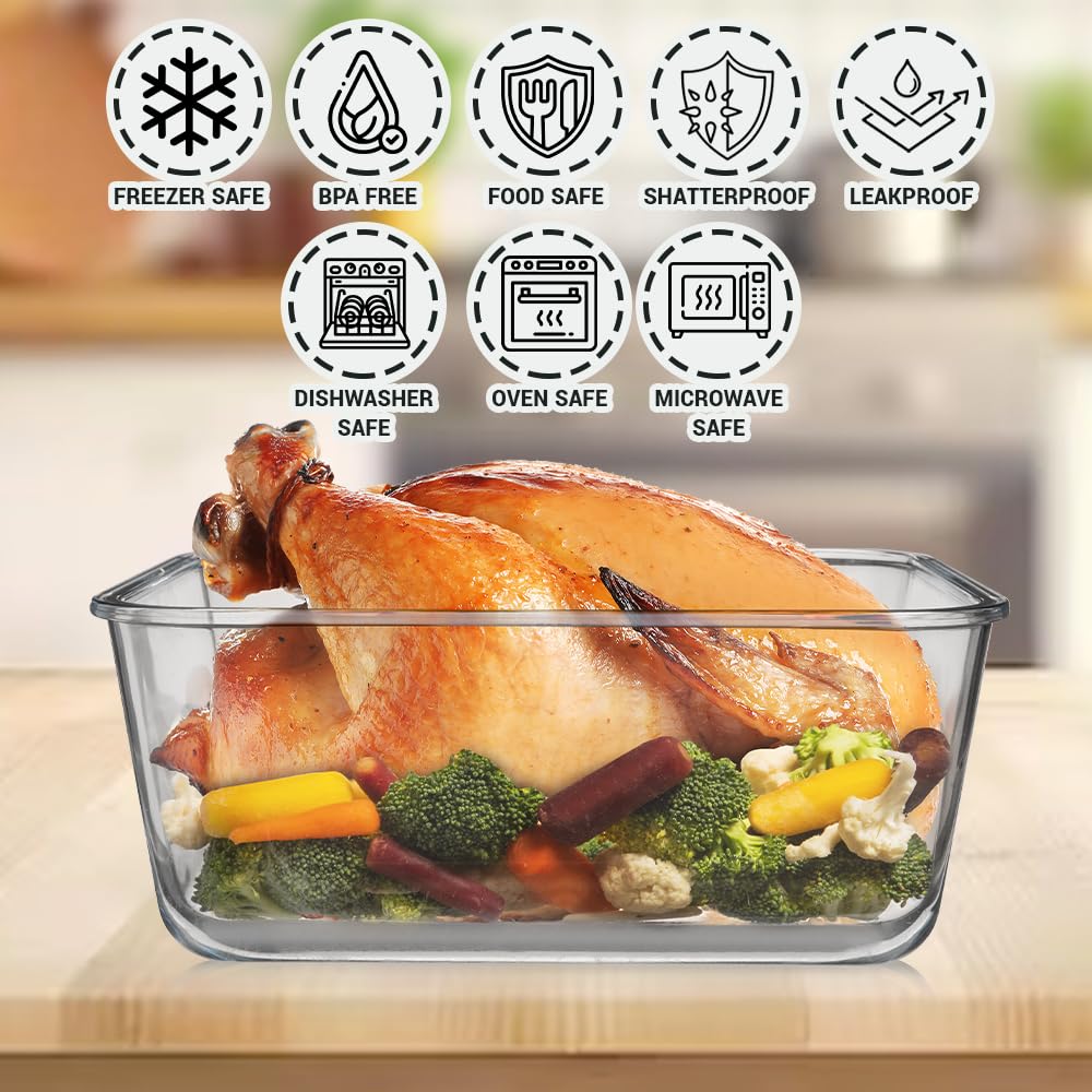 Razab inside view of smooth borosilicate glass for easy cleaning and stain resistance
