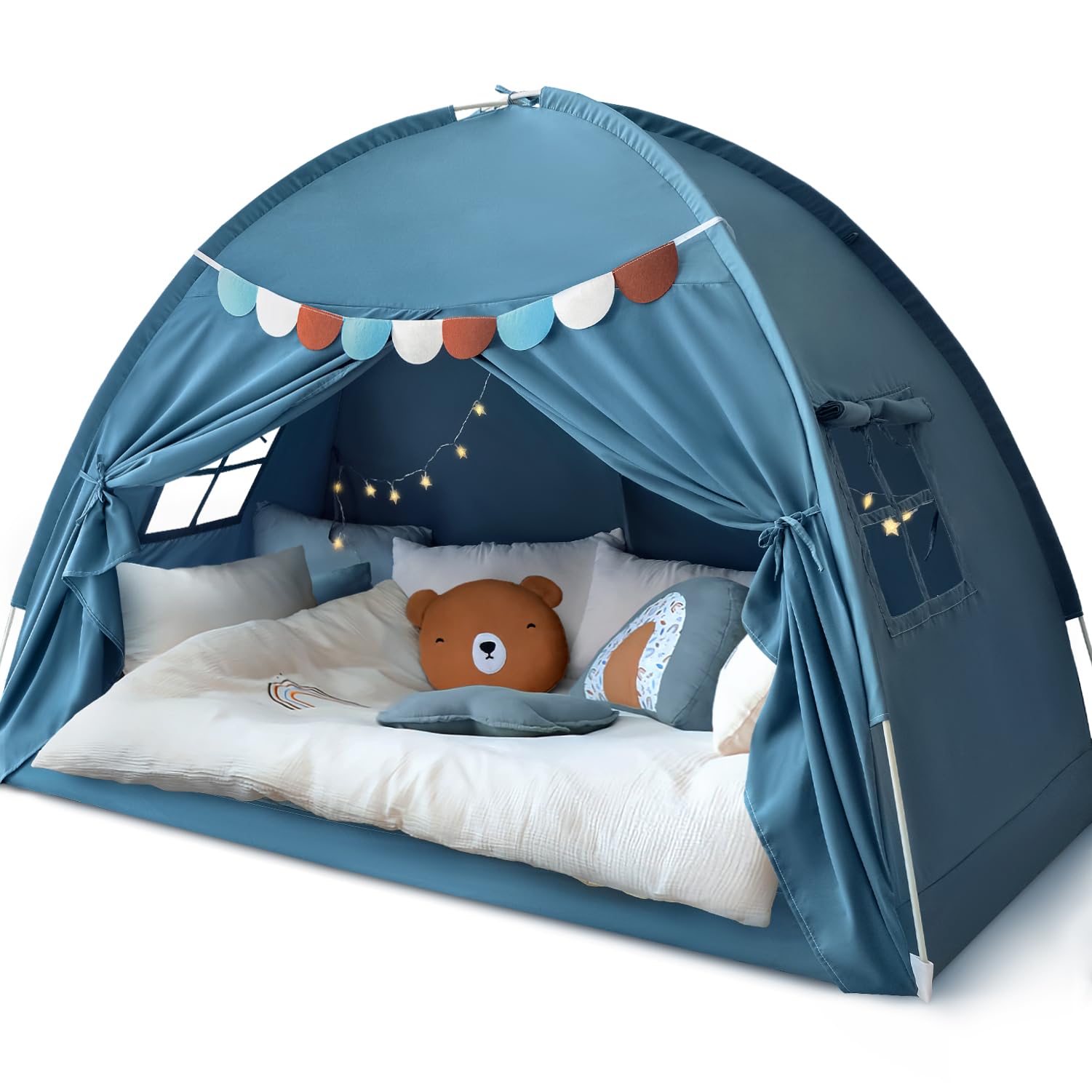 Razee front view of twin bed tent showing cozy canopy and instant privacy