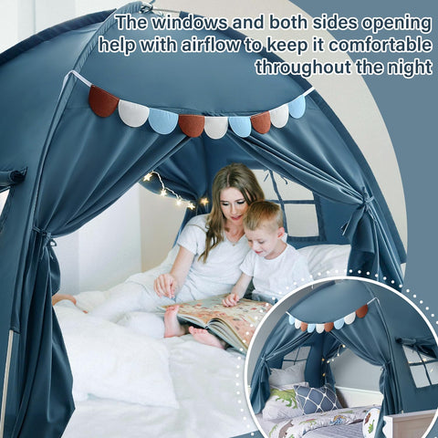 Razee tent installed on top bunk showing safer, private sleep space