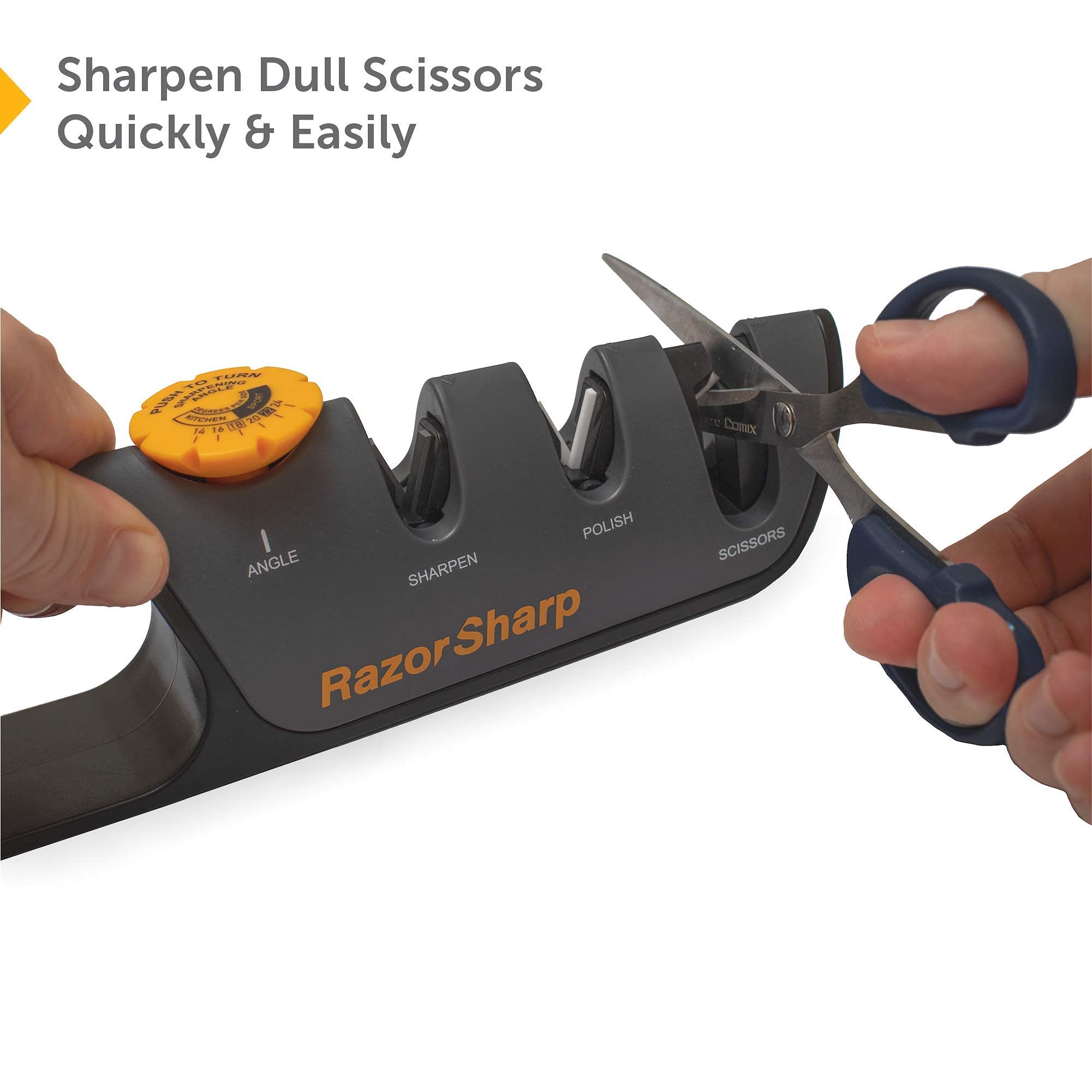 RazorSharp adjustable angle knob detail for precise 14–24 degree edge settings