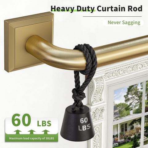 RBYCOS full-width rod mounted over window illustrating adjustable 48–90 inch fit