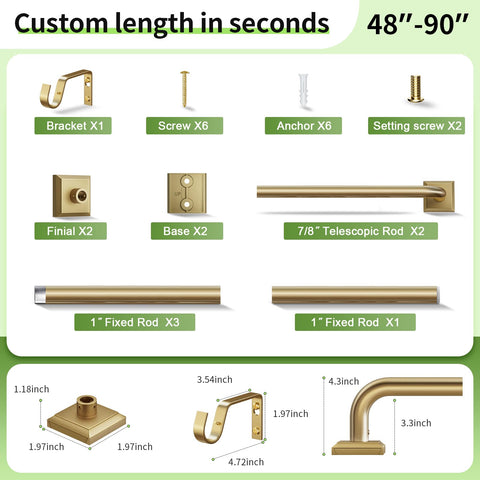 RBYCOS included screws anchors and brackets laid out showing complete hardware kit