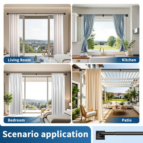 RBYCOS reinforced center bracket supporting heavy drapes for sag-free use