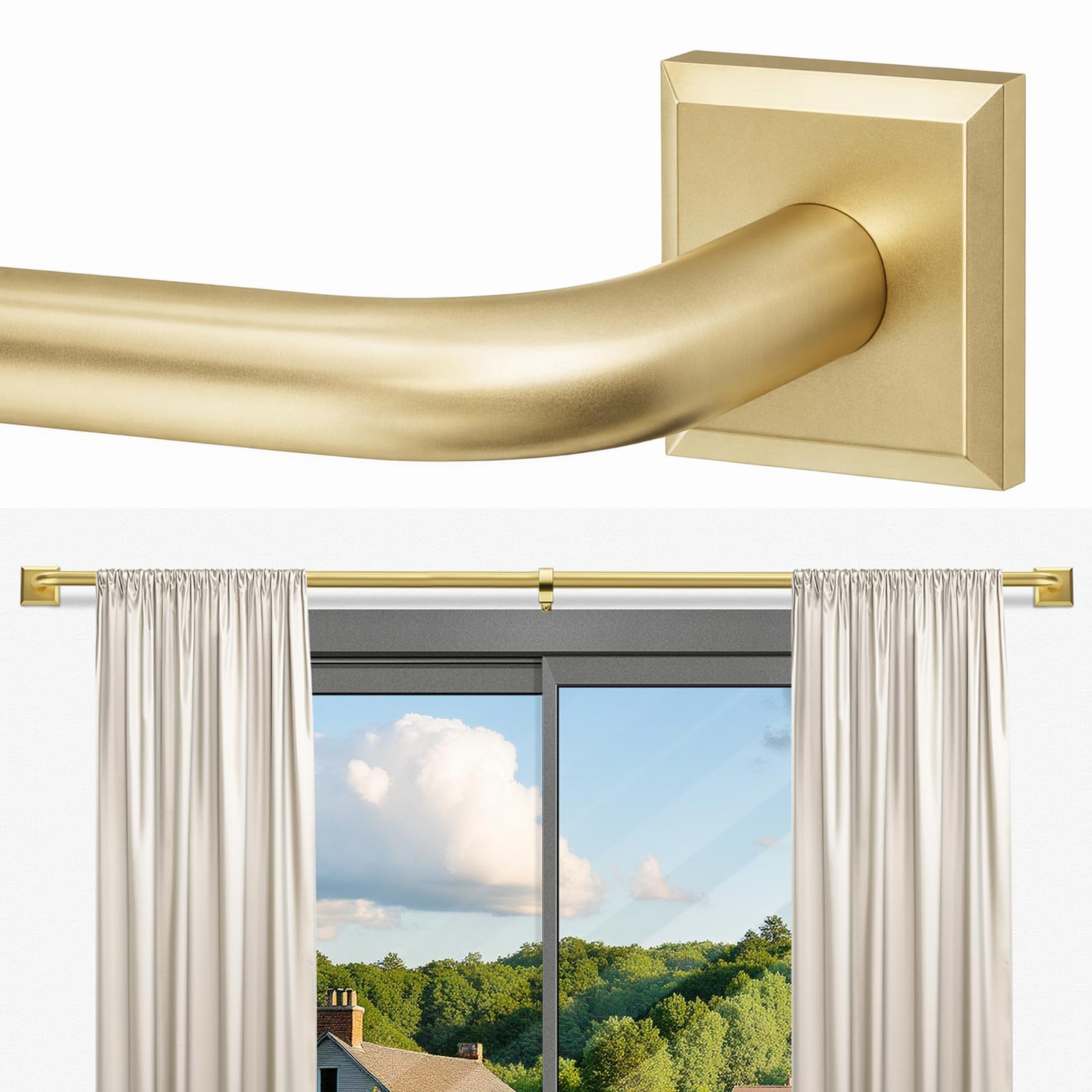 RBYCOS gold rod front view showing elegant finish and sturdy look