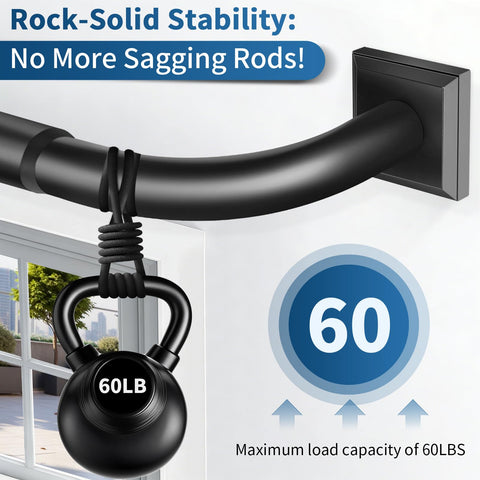 RBYCOS adjustable rod sections shown with measuring tape for precise fit