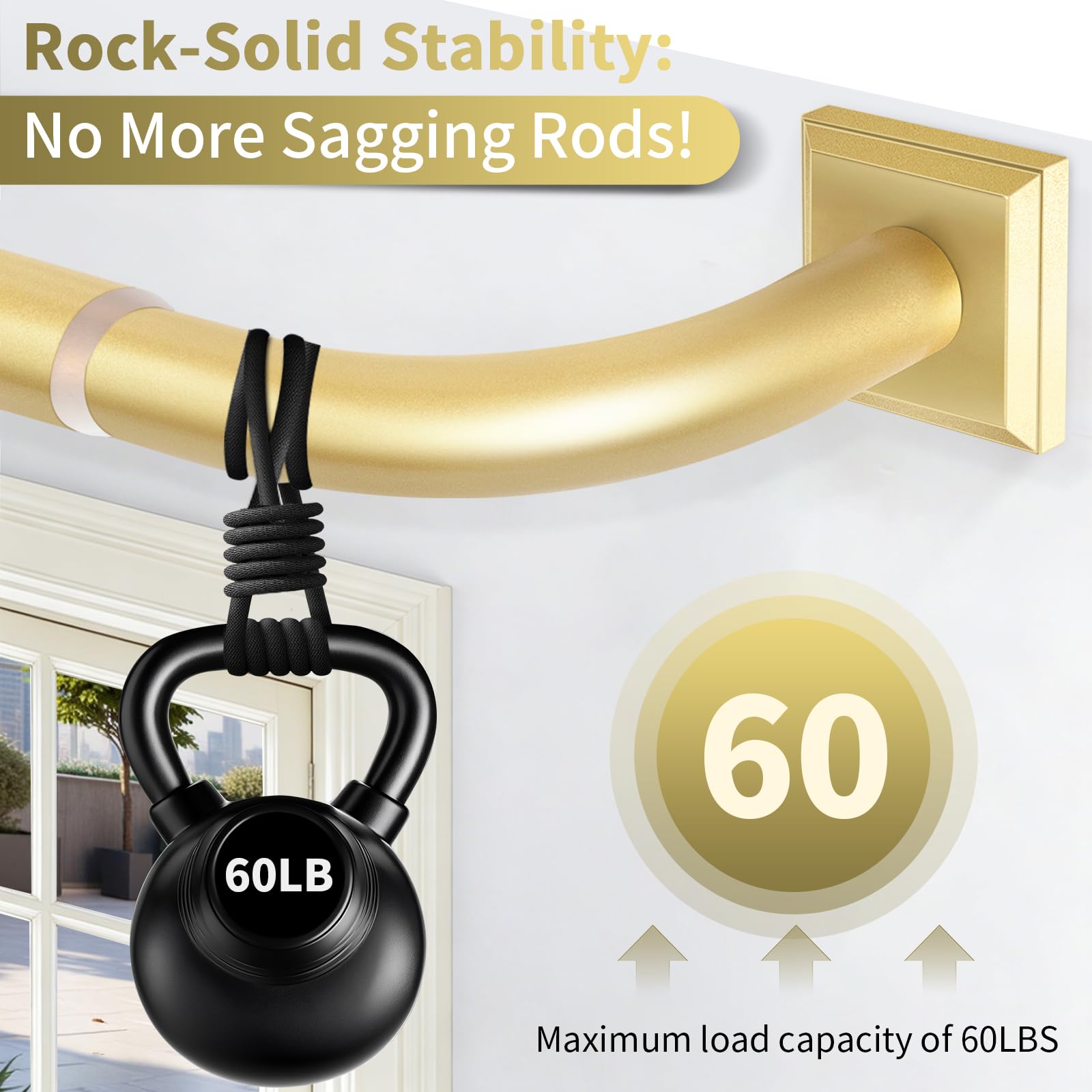 RBYCOS rod with blackout curtains in bedroom improving room darkness