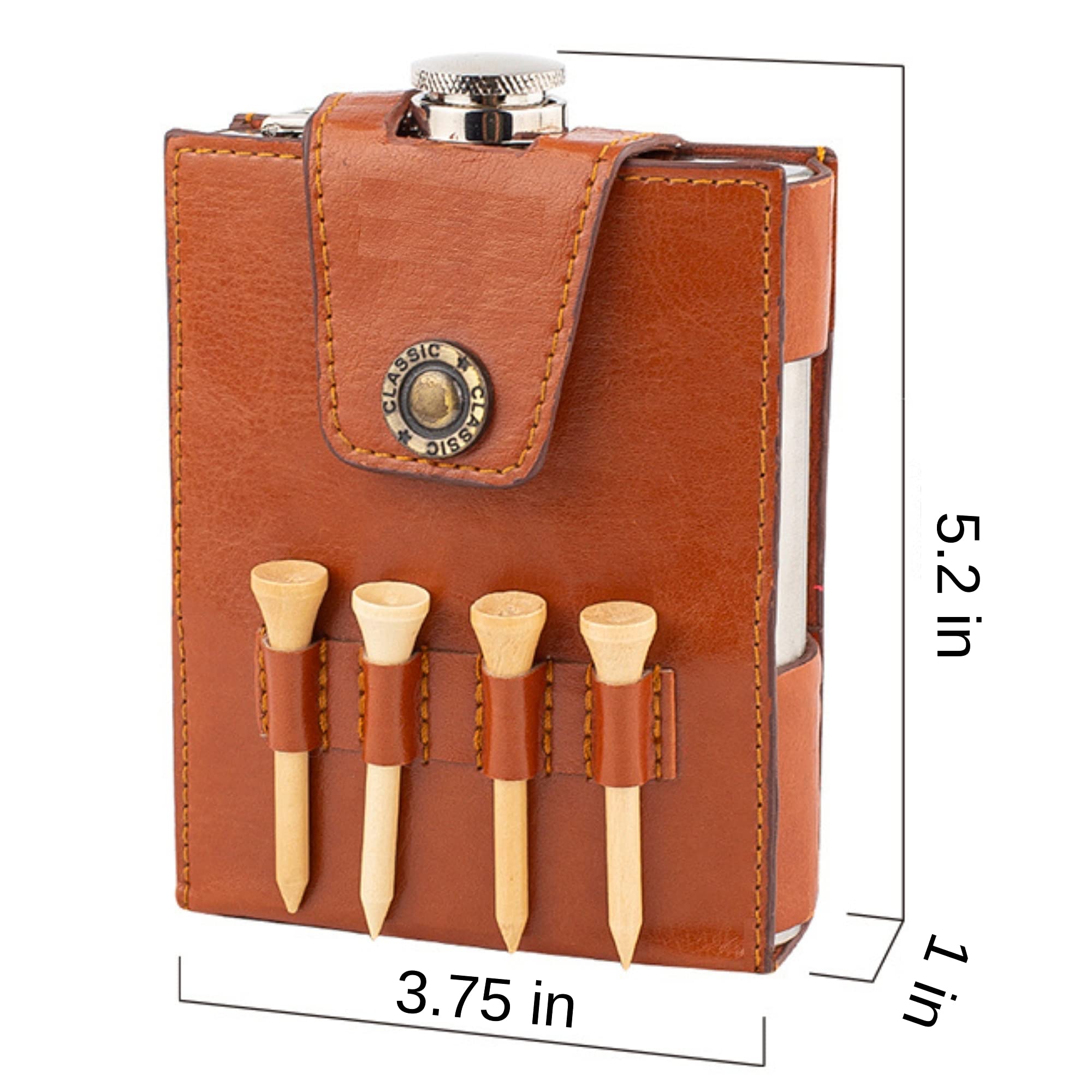 RE GOODS flask with four tees arranged to show included accessories and readiness