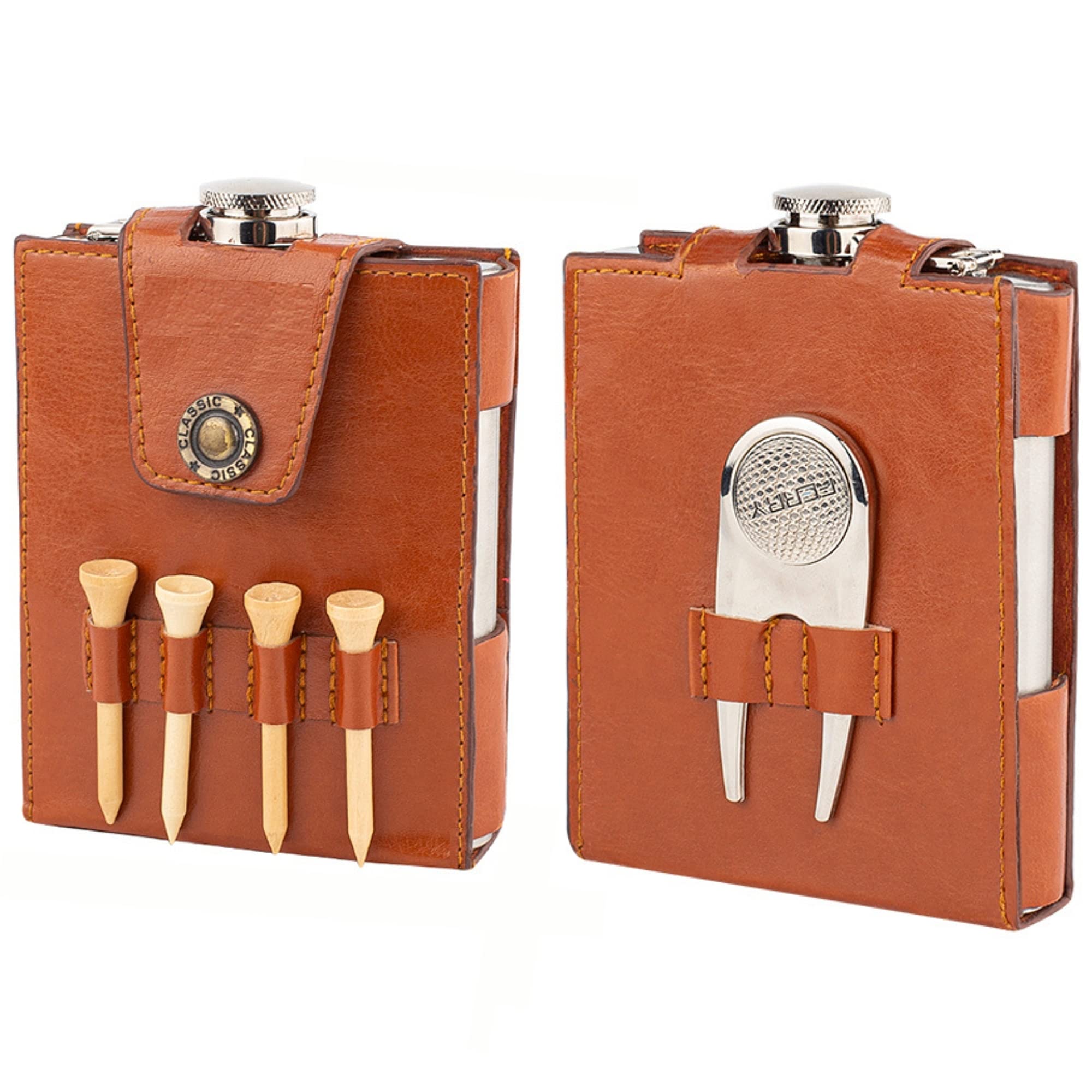 RE GOODS front view of flask gift set showing neat presentation and gifting benefit