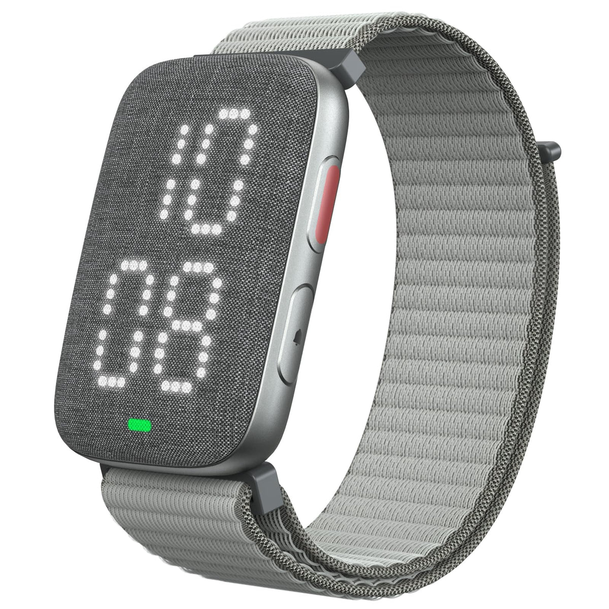 REACHER front fabric-covered clock face showing clear display benefit