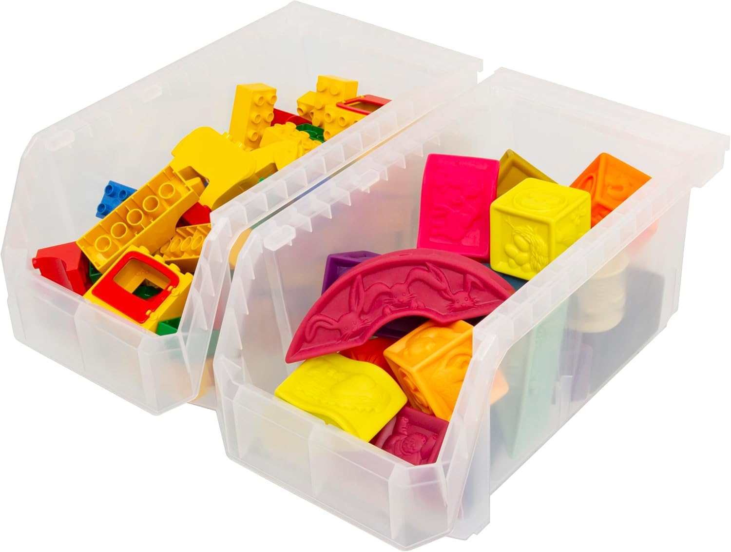 ReadySpace Akro-Mils filled with office supplies for tidy workspace